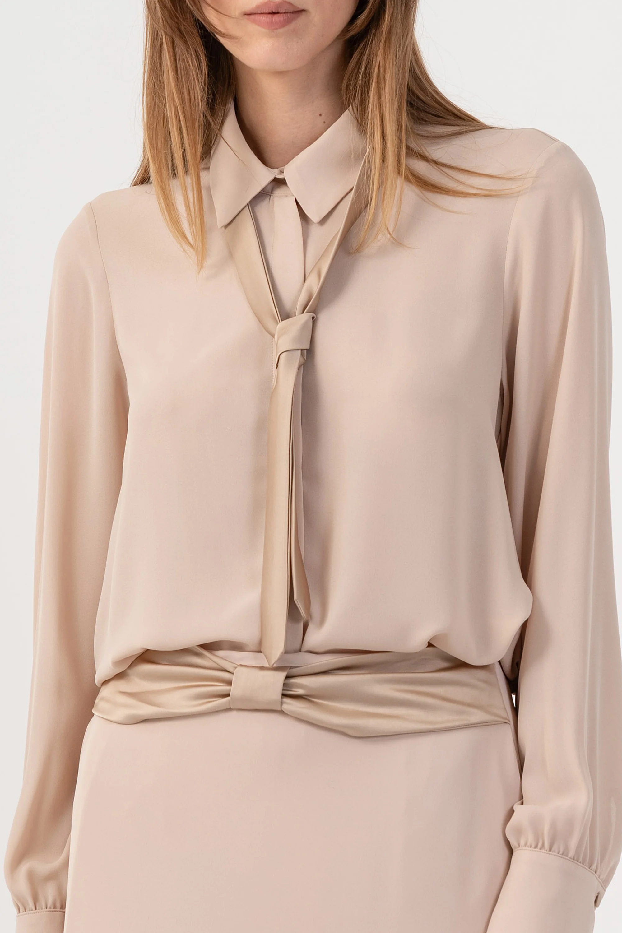 Blusa elegante con cravatta - CAMICIA AWRISX - Image 3