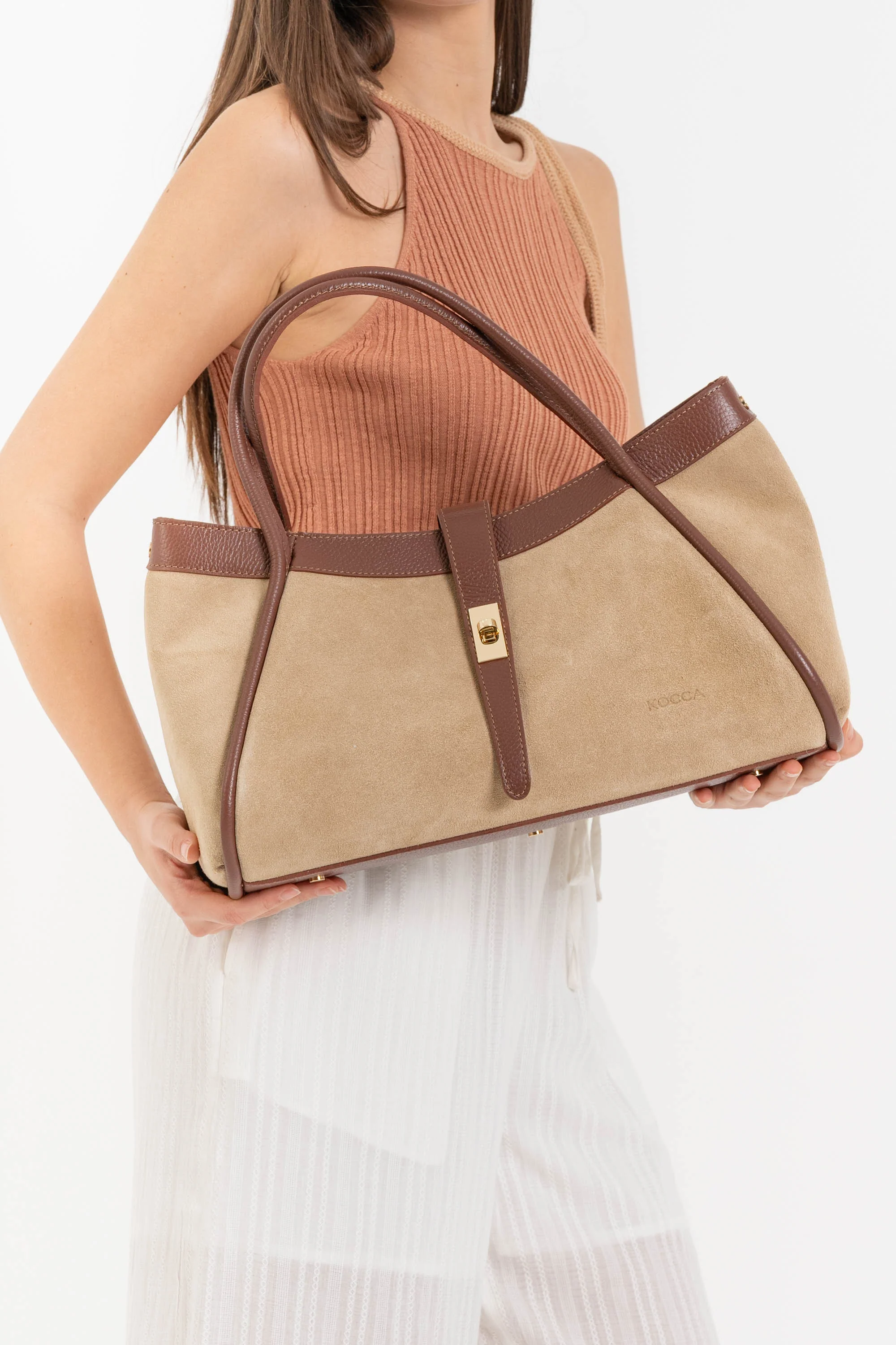 Borsa a mano capiente in suede - Borsa BAGX - Image 4