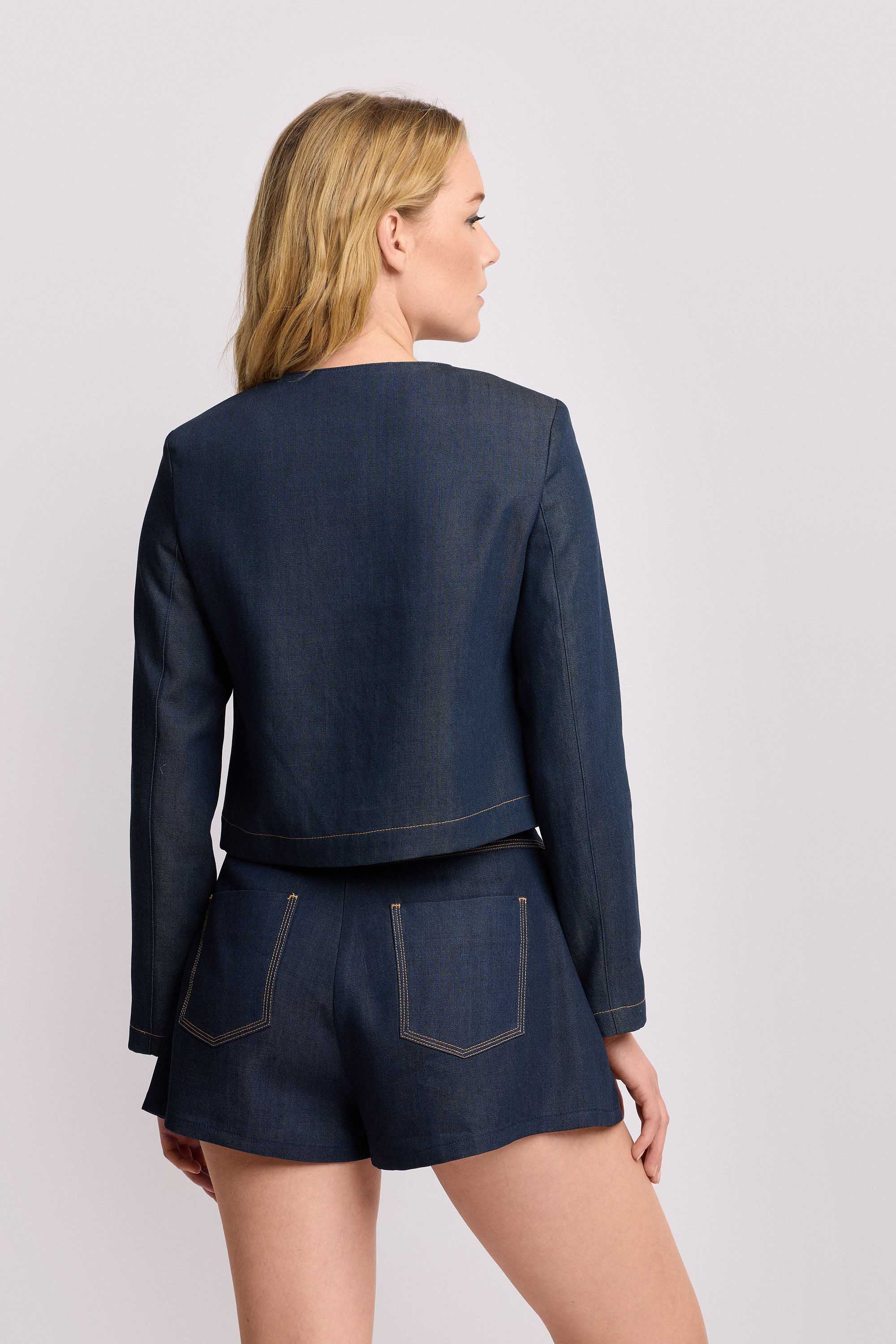 Giacca in denim lavaggio scuro - Giacca MIAMAR - Image 3