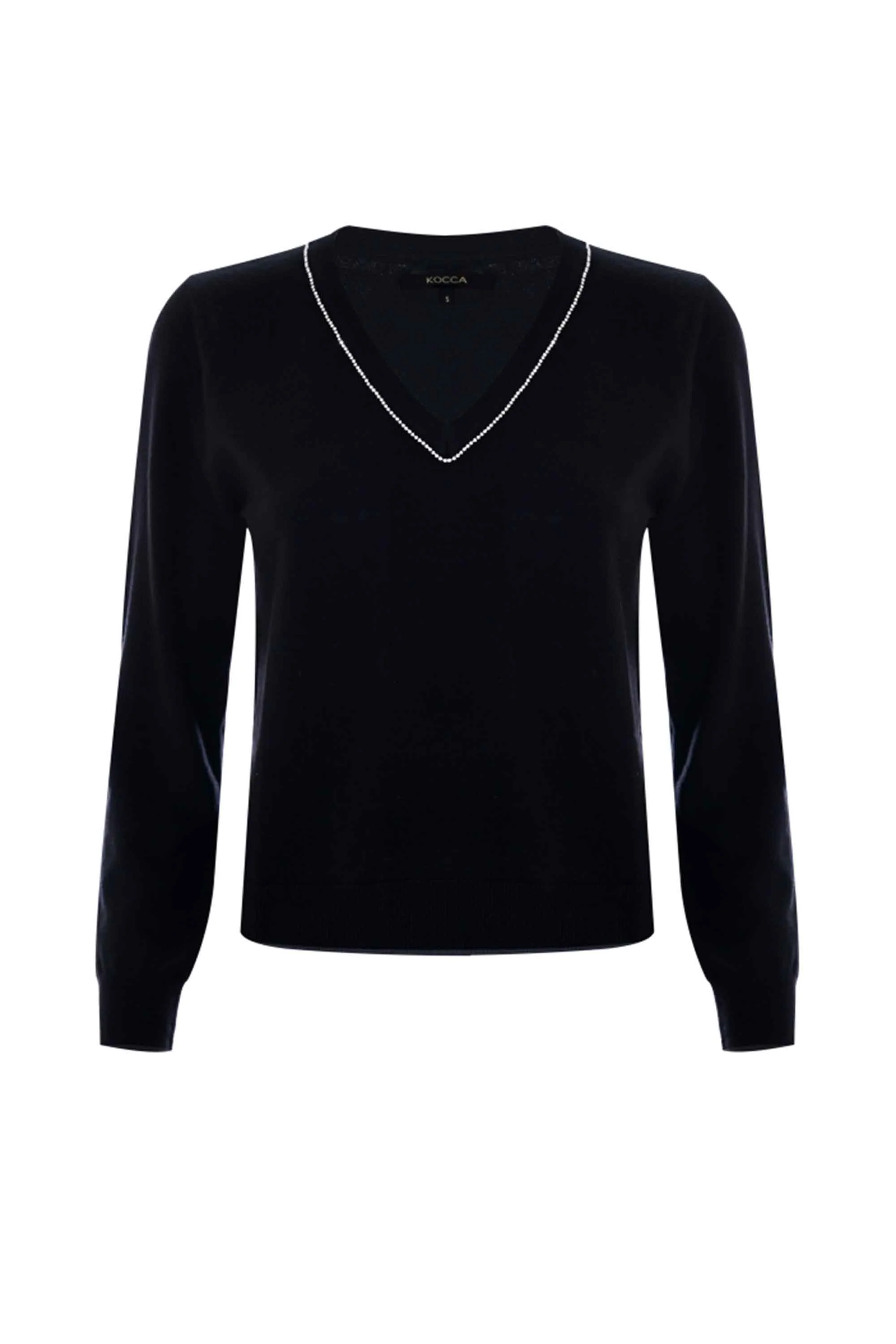 Maglia con scollo a V e strass - Maglia M/L Jorinda - Image 10