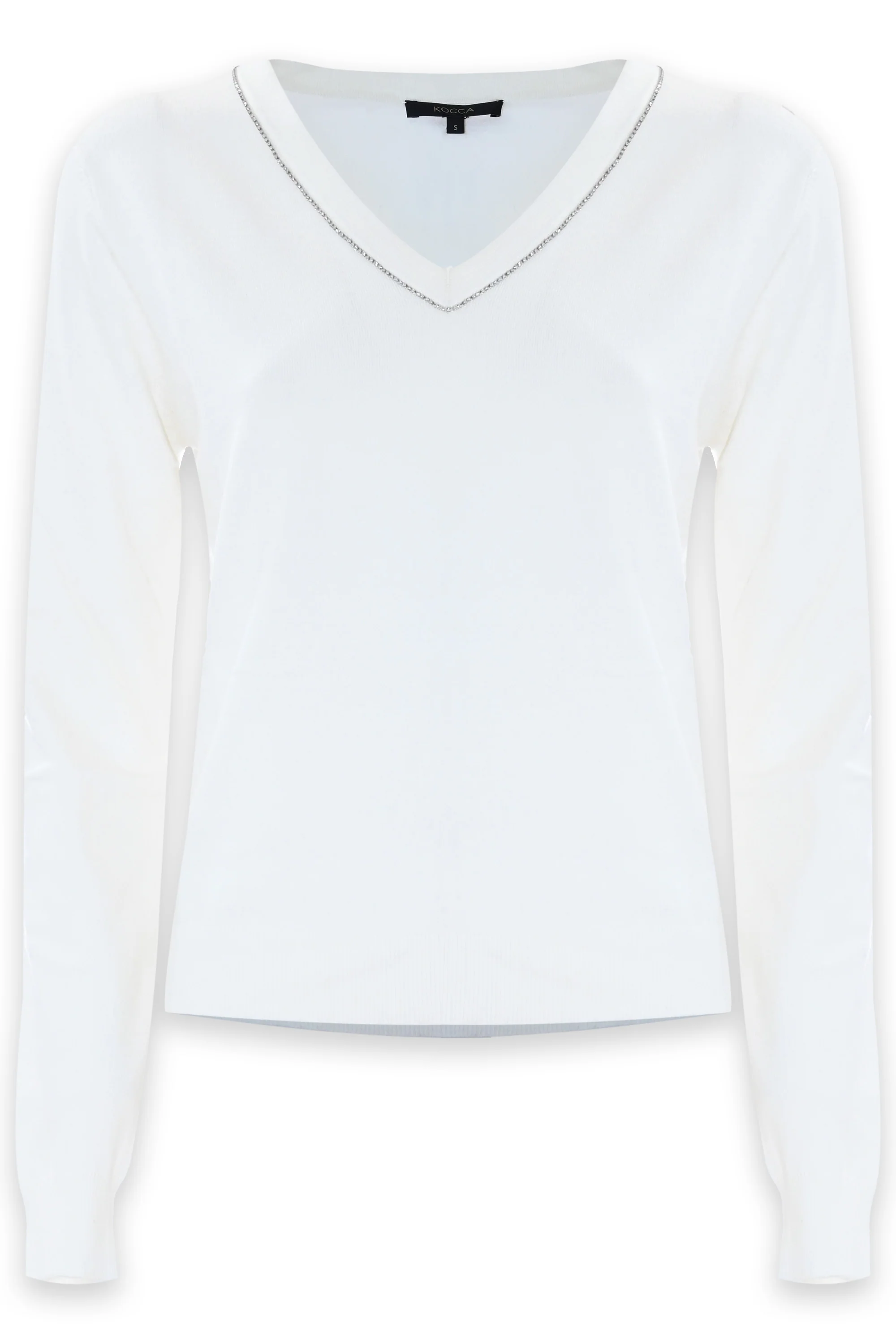 Maglia con scollo a V e strass - Maglia M/L Jorinda - Image 11