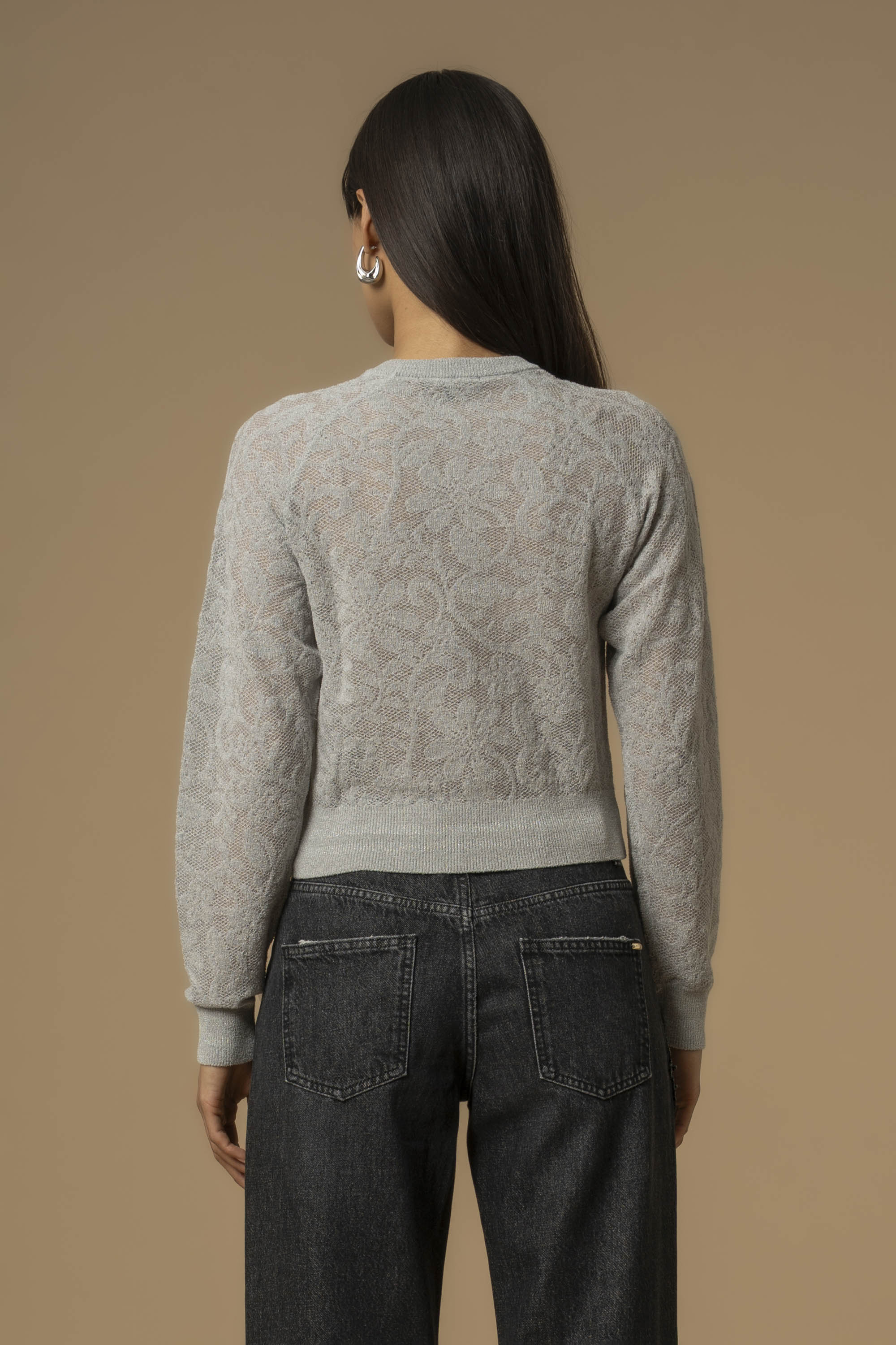 Maglia con trasparenze e ricami floreali - Maglia M/L Giole - Image 3
